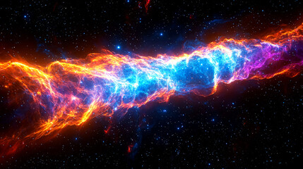 Wall Mural - Cosmic Fire and Ice: A mesmerizing nebula in deep space, swirling with vibrant colors and energy. A stunning cosmic artwork.