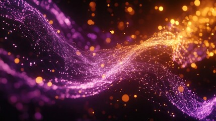 Poster - Abstract Purple and Orange Energy Wave