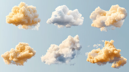 Wall Mural - 3d modern yellow clouds