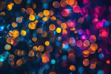 Leinwandbilder - Abstract view of antibiotics interacting with bacteria under a microscope showcasing vibrant colors and distinct patterns. Generative AI