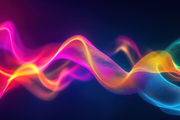 Poster - colorful wave of light is shown in the image