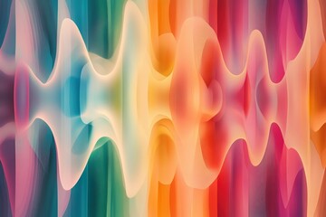 Poster - colorful wave with a rainbow pattern