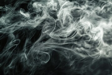 Poster - thick, black smoke cloud with a white swirl in the middle