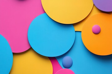 Poster - colorful background with many different colored circles