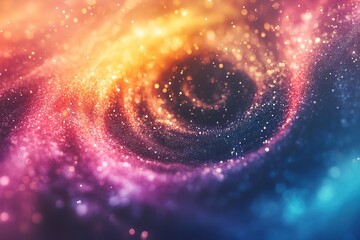 Wall Mural - colorful swirl of glittery stars in the sky