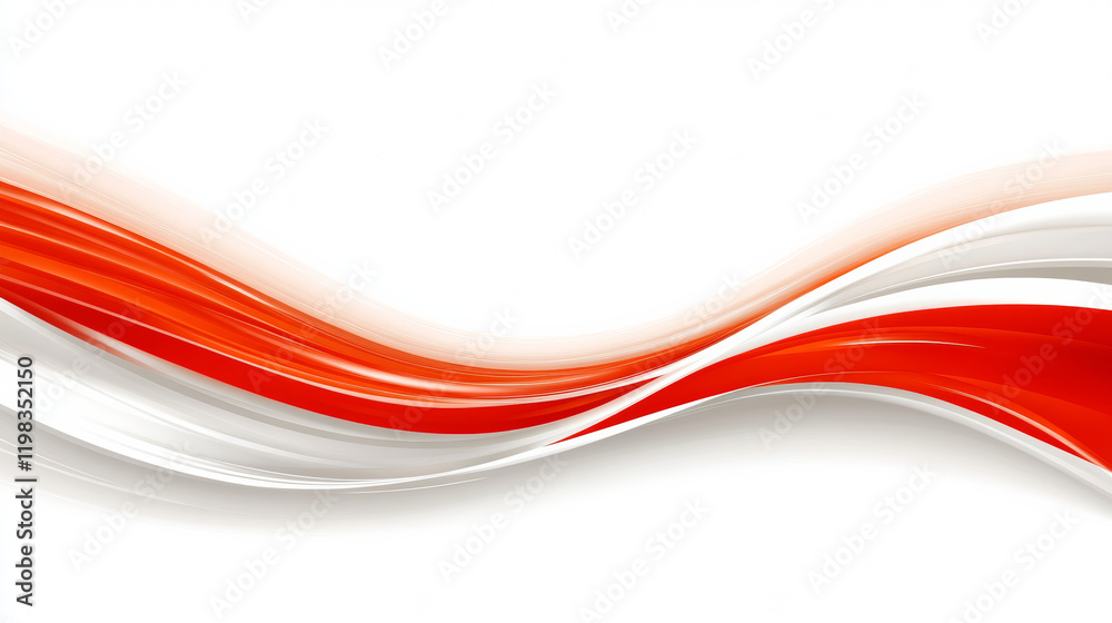 Red and white abstract wave background design