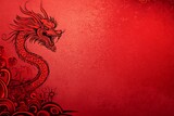 chinese dragon on red wall