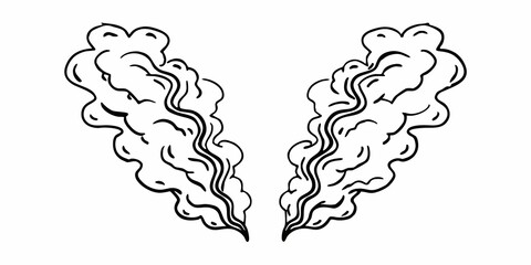 Poster - The image is of two smokey, curled up arms with a white background
