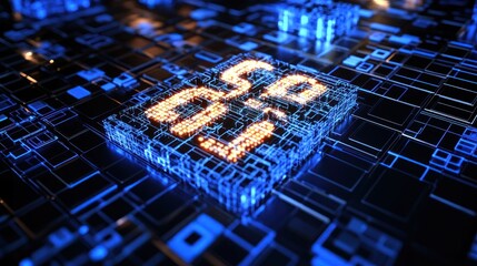 Poster - Digital Data Cube: A futuristic representation of data processing within a complex network.