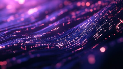 Poster - Abstract Purple and Pink Data Flow Visualization