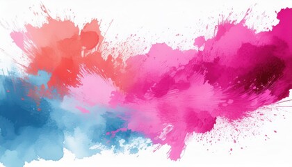 Poster - Vivid Watercolor Splash Brush Stroke Mastery on White Canvas, Highlighting the Energy and Dynamics of a Paintbrush in Action against a Crisp Background