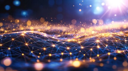 Poster - Abstract Network Connection: Glowing Nodes and Lines