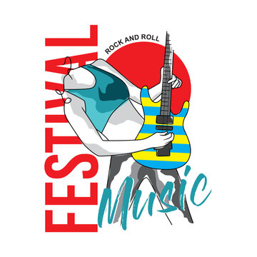 music festival graphic design, typography for tshirt, banner, posters 