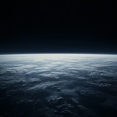 Poster - Space horizon event earth atmosphere digital art clean realistic composition wide viewpoint cosmic concept