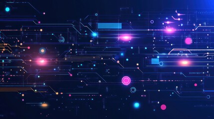 Poster - Abstract Digital Network: Futuristic Technology Background