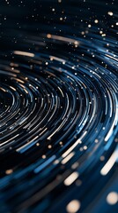 Poster - Dynamic flow of light in the spacetime continuum abstract background digital art cosmic environment close-up perspective
