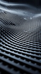 Poster - Abstract patterns of wavy textures in dark environment creative composition visual depth