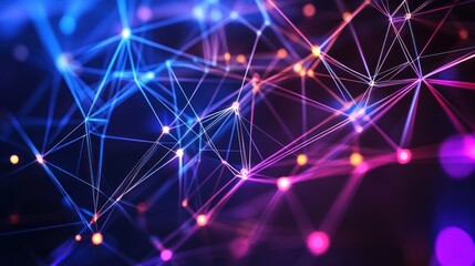 Poster - Abstract Network Connections: A Symphony of Light and Lines