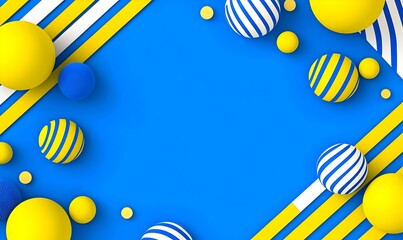 Poster - Vibrant abstract composition featuring dynamic blue and yellow diagonal shapes, evoking a sense of movement and energy in a modern design.