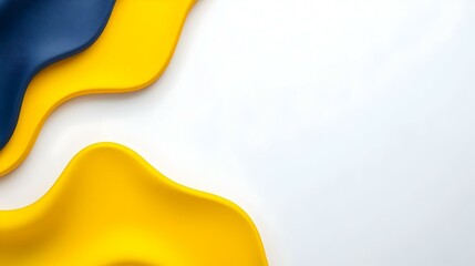 Poster - Vibrant Abstract Waves, a dynamic interplay of yellow and blue hues creating a fluid, energetic composition that captivates the viewer's attention.