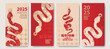 © mei - A set of luxurious New Year's greeting card designs for the Year of the Snake, featuring snake patterns and ingots, wealth elements. Translation: Lunar New Year 2025. © mei - A set of luxurious New Year's greeting card designs for the Year of the Snake, featuring snake patterns and ingots, wealth elements. Translation: Lunar New Year 2025.