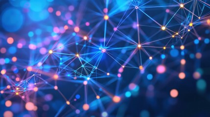 Poster - abstract digital network illustration
