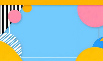 Poster - background Vibrant yellow and blue abstract artwork featuring geometric shapes, dynamic composition, eye-catching color contrasts, modern visual appeal.