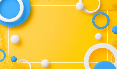 Poster - background Vivid geometric abstraction featuring bold yellow and blue hues, creating an energetic and dynamic visual experience.