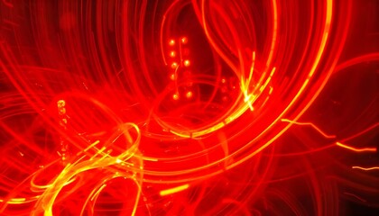 Fototapete - Dynamic abstract swirls of red and yellow light, creating vivid patterns full of energy and contrast, evoking a sense of motion and intensity