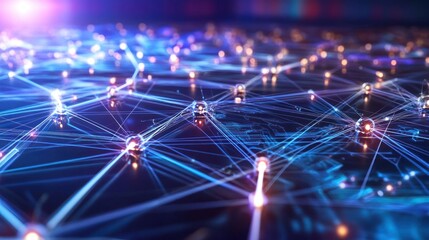 Poster - abstract network: illuminated nodes and connections