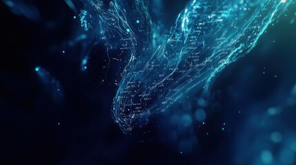 Poster - Abstract Digital Stream: A Celestial Dance of Data