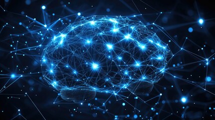 Poster - Digital Brain Network Illuminated Abstract Design