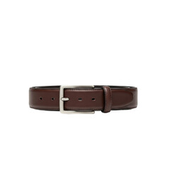 Sticker - High Quality Brown Leather Belt Mens Classic Style Fashion Accessory Formal Wear Elegant Design Durable Belt Buckle     