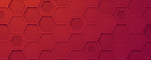 Poster - Abstract red background hexagon shape texture design vector