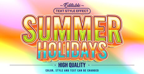 Poster - Editable text style effect - Summer Holidays text style theme.
