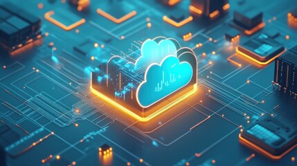Poster - cloud computing: digital data storage and processing on a circuit board