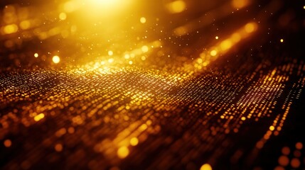 Poster - Golden Abstract Glittering Background: Luxurious Digital Art