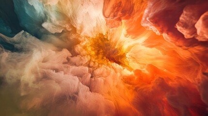 Poster - Abstract Colorful Cloudscape: A Vivid Burst of Color and Light