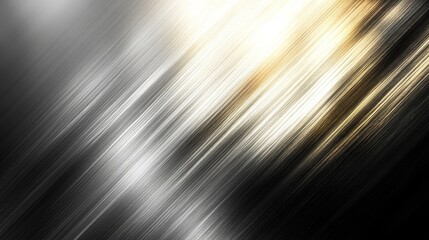 Abstract metallic silver gold grainy gradient background, subtle light flares texture banner header, minimalistic style, Generative AI