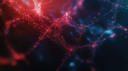 Poster - abstract red and blue network