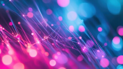 Poster - abstract neon network: a symphony of light and color