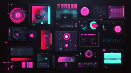 Poster - Neon Futuristic Interface Design