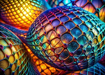 Poster - Abstract 3D Net Patterns: Convex & Concave Textures - Surreal Photography Stock Photo