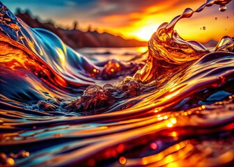 Poster - Abstract Fluid Art: Dynamic Light and Shadow Textures, High-Resolution Stock Photo