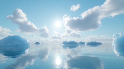 Wall Mural - conceptual iceberg environment, realistic, ultra high resolution. high resolution, wide angle shot, 