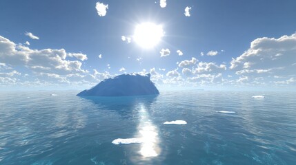 Wall Mural - conceptual iceberg environment, realistic, ultra high resolution. high resolution, wide angle shot, 