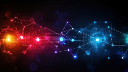 Poster - Abstract Technological Network: A Symphony of Light and Data