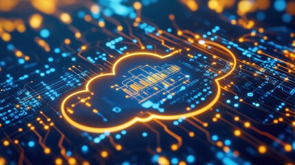 Poster - cloud computing: digital technology and data storage network
