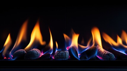 Wall Mural - intense fire and fiery flames illuminating darkness - a bold visual statement