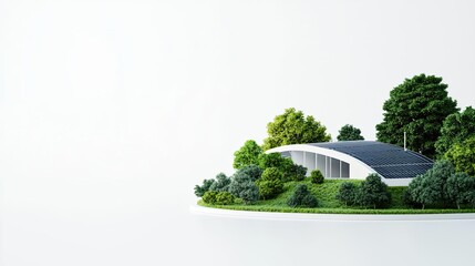 Poster - Engineer project concept. Modern eco-friendly architecture blending nature and contemporary design.